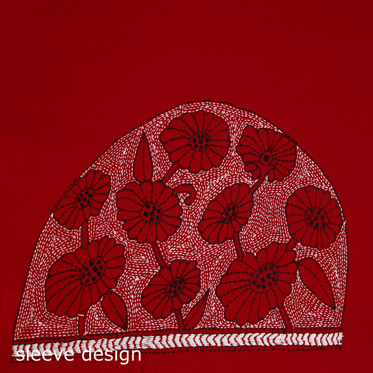 Bengal Kantha Hand Embroidered Cotton Blouse Piece 94