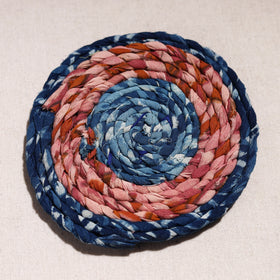  Upcycled Fabric Hand Braided Coaster 