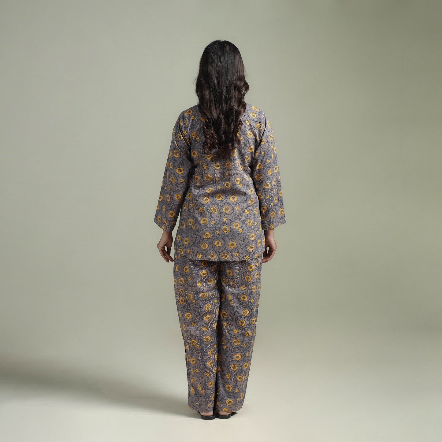 Sanganeri Floral Printed Cotton Night Suit for Women 19