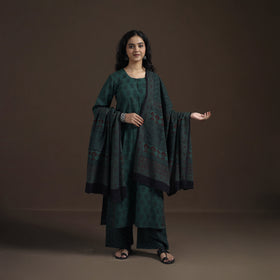 Natural Dyed Hand Block Bagh Print Cotton Suit Set with Dupatta for Women 29