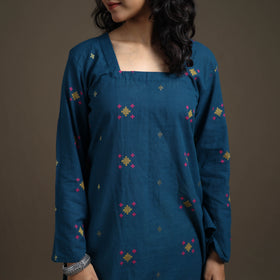 Jacquard Cotton Short Kurta for Women 11