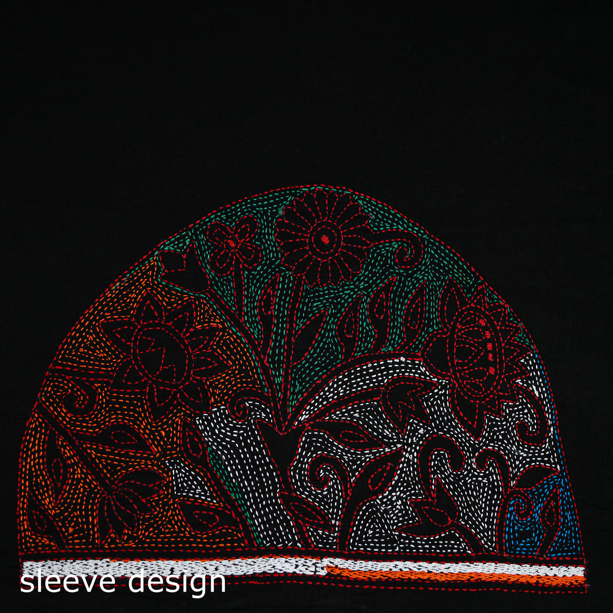 Bengal Kantha Hand Embroidered Cotton Blouse Piece 93