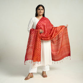 Traditional Tie & Dye Tussar Silk Leheriya Dupatta 30