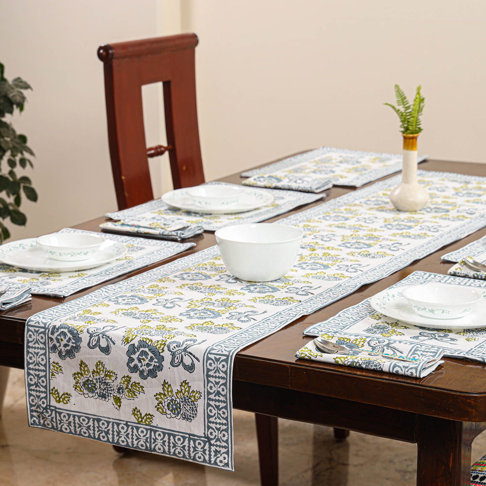 Block Printed Cotton Table Runner