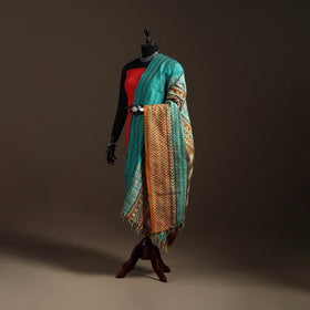 Bengal Hand Embroidery Patchwork Reversible Silk Kantha Dupatta 20