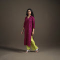 Jacquard Cotton Straight Long Kurta for Women 03