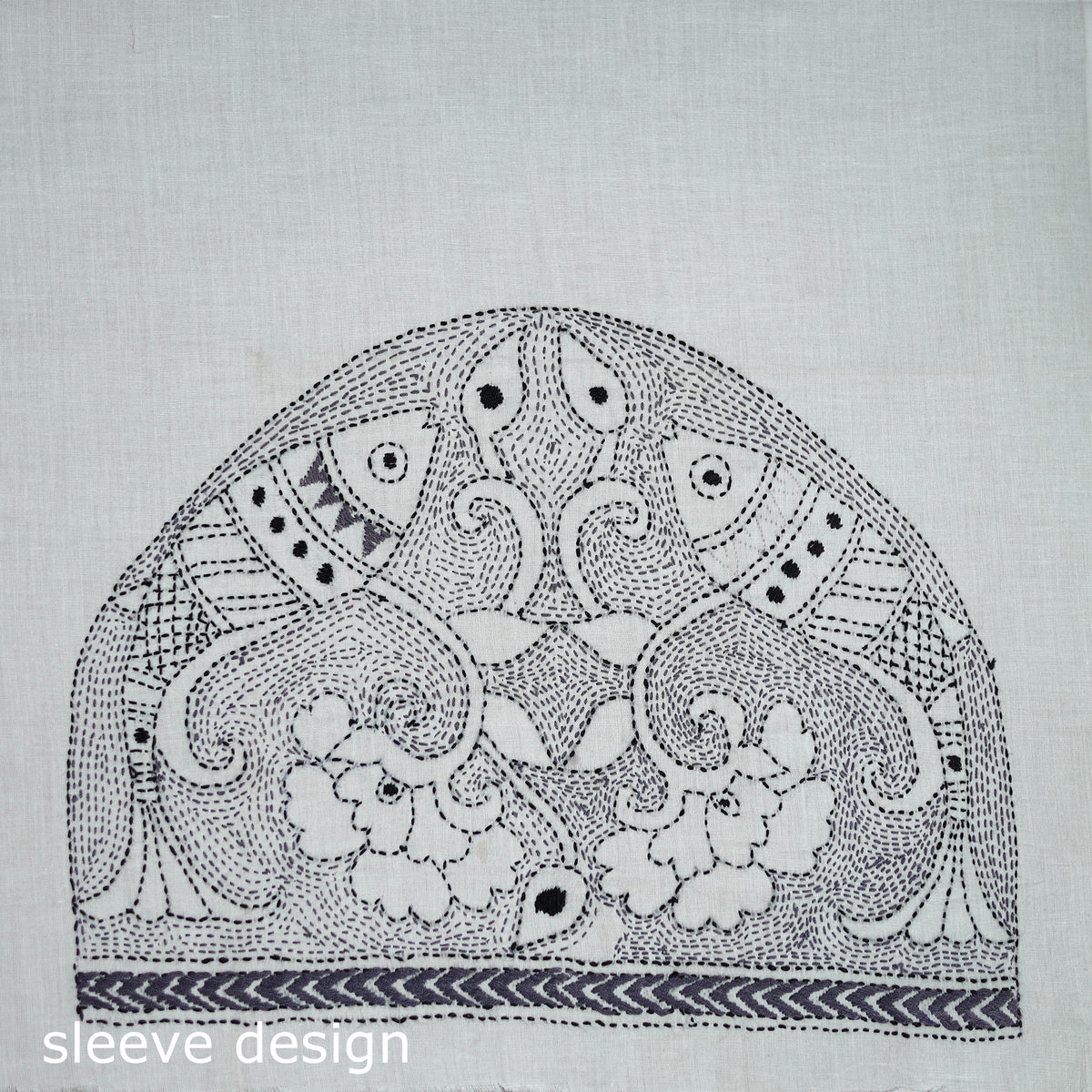 Bengal Kantha Hand Embroidered Cotton Blouse Piece 92