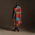 Multicolor - Bengal Hand Embroidery Patchwork Reversible Silk Kantha Dupatta 21