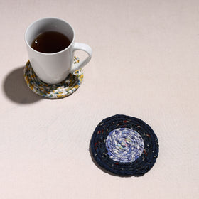  Upcycled Fabric Hand Braided Coaster 