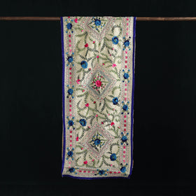 Beige - Ranihati Chanderi Silk Hand Embroidered Stole 79