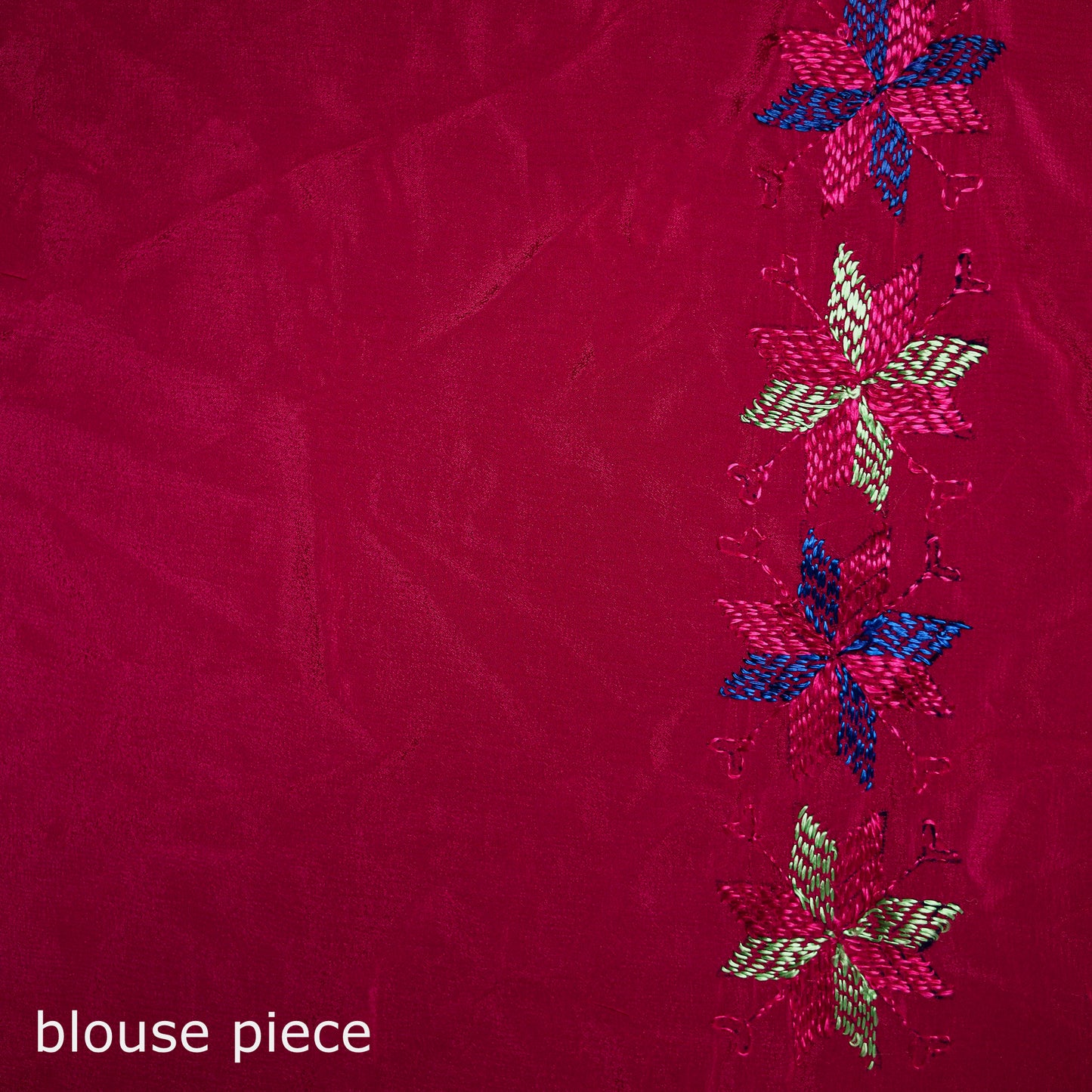Chinon Silk Hand Embroidery Phulkari Saree 16