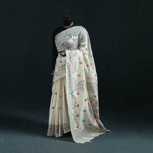 Bengal Hand Embroidery Silk Nakshi Kantha Saree 29