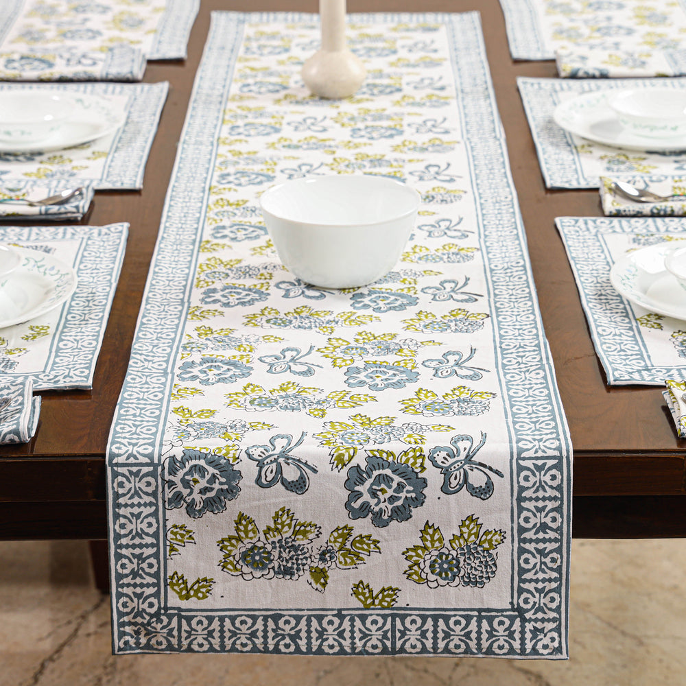 Block Printed Cotton Table Runner