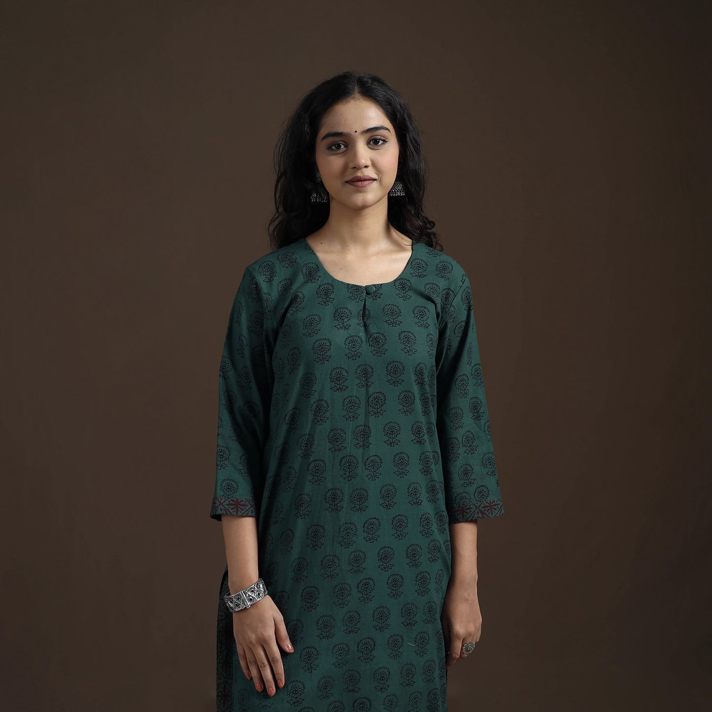 Natural Dyed Hand Block Bagh Print Cotton Suit Set with Dupatta for Women 29