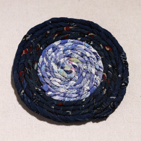  Upcycled Fabric Hand Braided Coaster 