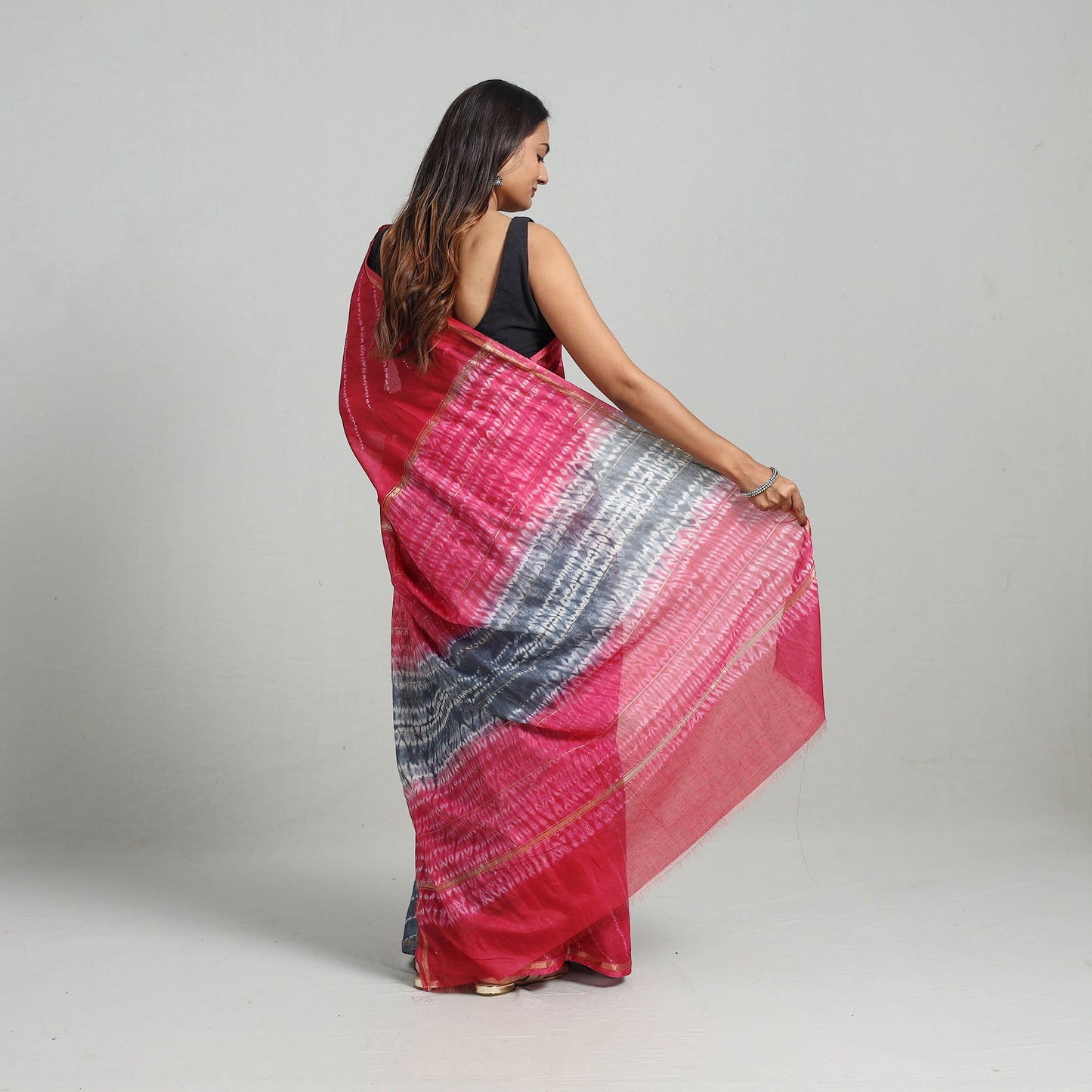 shibori silk saree