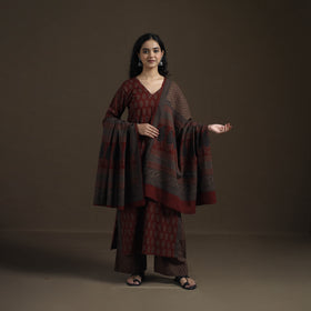 Natural Dyed Hand Block Bagh Print Cotton Suit Set with Dupatta for Women 31