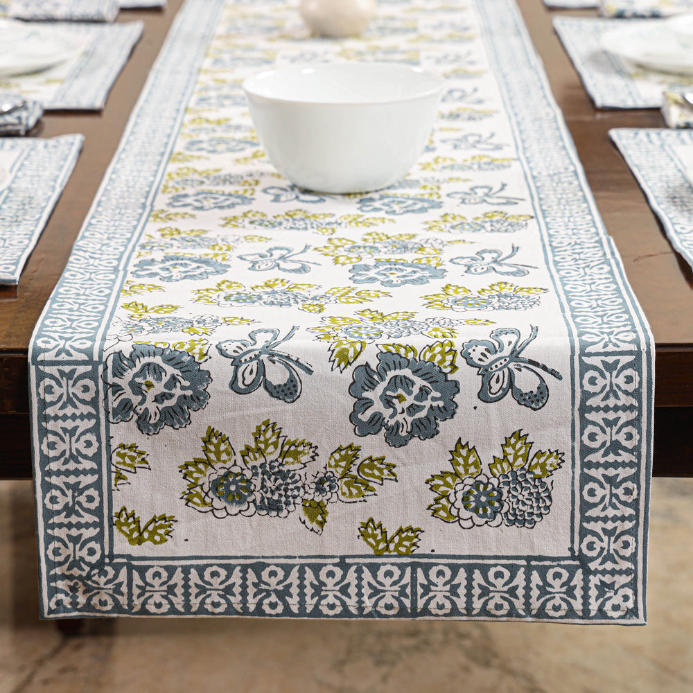 Block Printed Cotton Table Runner