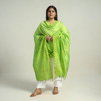 Green - Traditional Tie & Dye Chanderi Silk Leheriya Dupatta 32