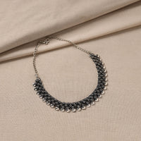 Antique Finish Oxidised White Metal Necklace 72