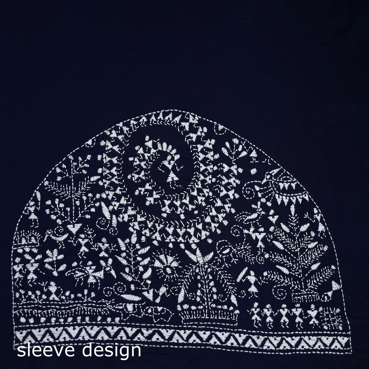 Bengal Kantha Hand Embroidered Cotton Blouse Piece 90