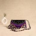 Traditional Kutch Patchwork Silk Leather Flap Sling Bag 28