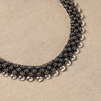 Antique Finish Oxidised White Metal Necklace 72