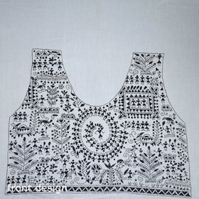 Bengal Kantha Hand Embroidered Cotton Blouse Piece 89