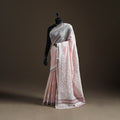 Hand Embroidered Kota Doria Cotton Lucknowi Chikankari Saree with Border 15
