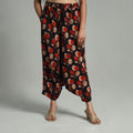 Black - bagru cotton elasticated harem pant 11 - handcrafted