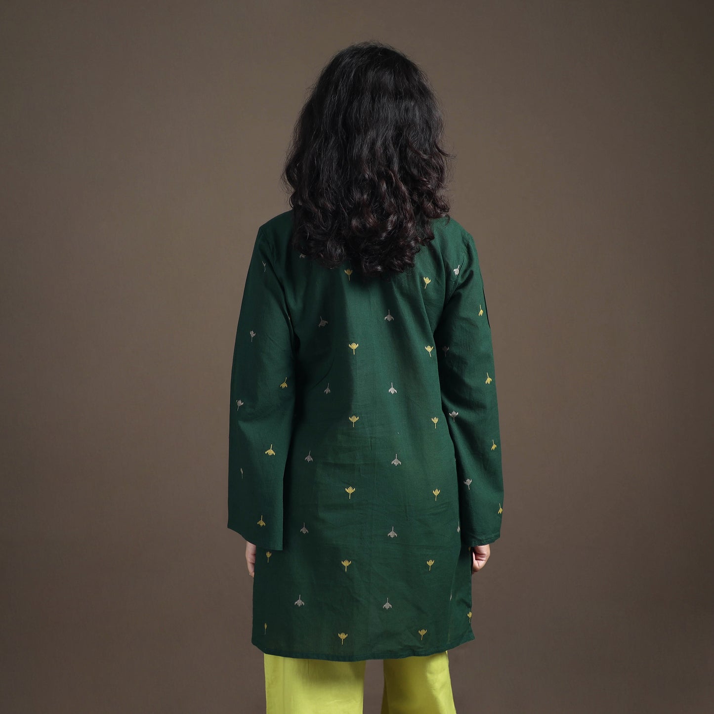 Jacquard Cotton Short Kurta for Women 08