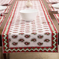 Block Printed Cotton Table Runner