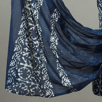 Blue - 3pc Indigo Bagru Block Print Cotton Dress Material Set 01