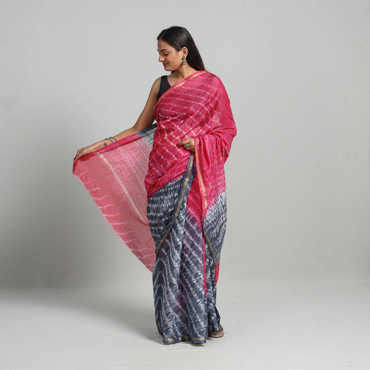 shibori silk saree