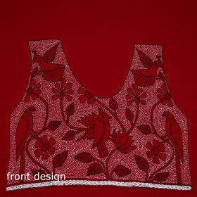 Bengal Kantha Hand Embroidered Cotton Blouse Piece 87