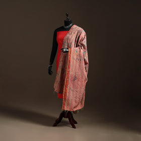 Multicolor - Bengal Hand Embroidery Patchwork Reversible Silk Kantha Dupatta 22