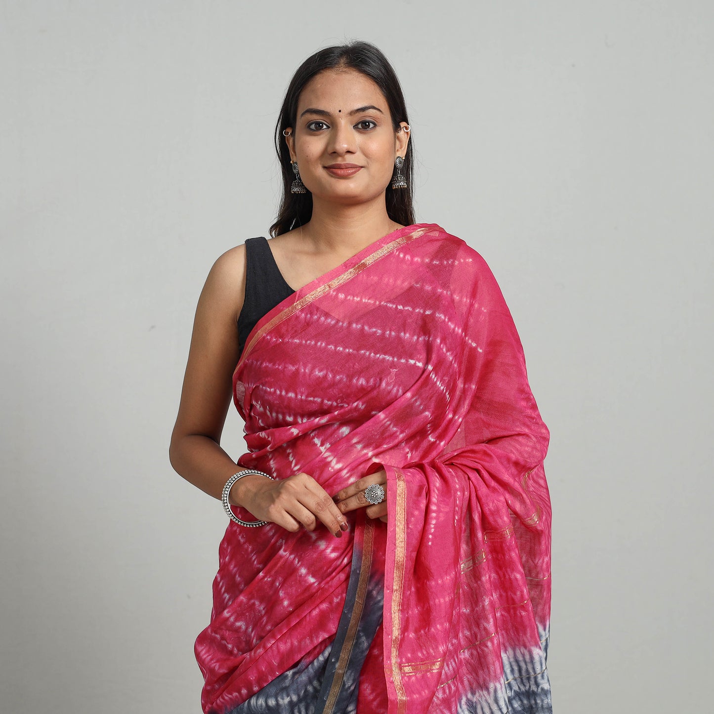 shibori silk saree