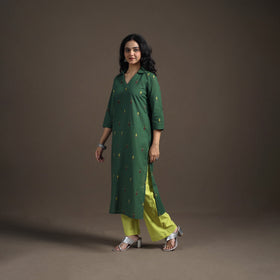 Jacquard Cotton Straight Long Kurta for Women 01