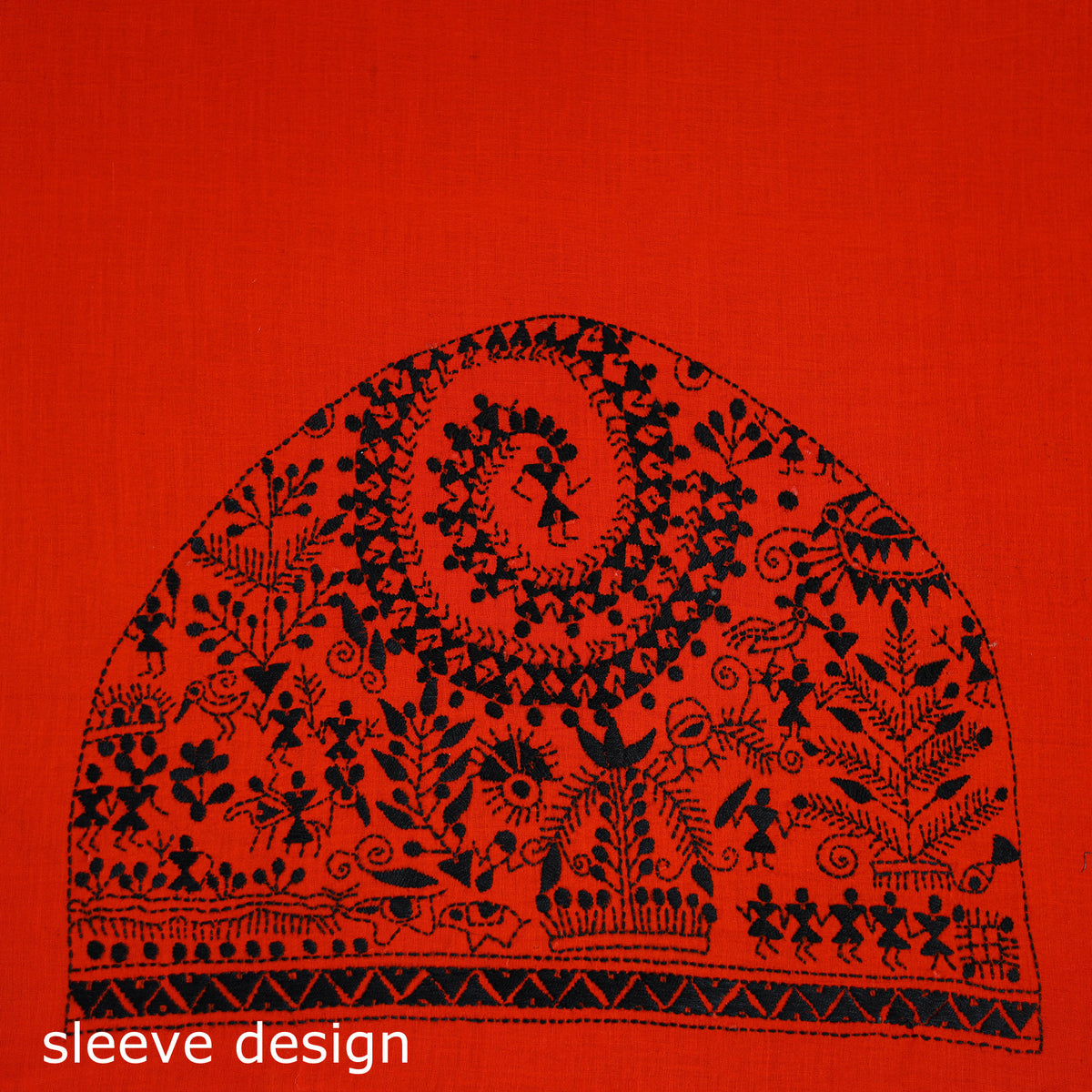 Bengal Kantha Hand Embroidered Cotton Blouse Piece 86