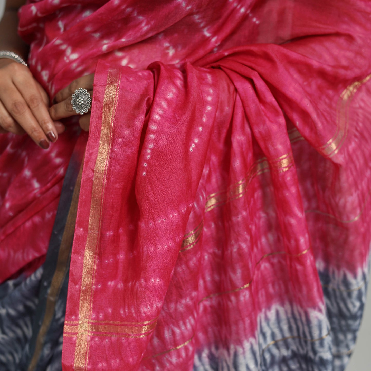 shibori silk saree