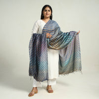 Grey - Traditional Tie & Dye Chanderi Silk Leheriya Dupatta 35