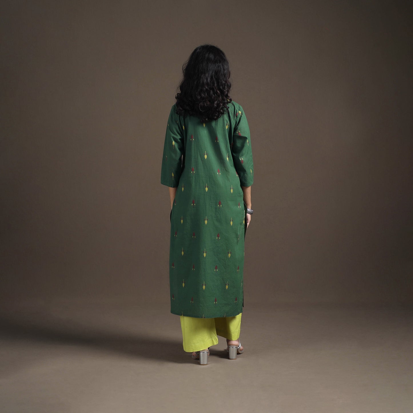 Jacquard Cotton Straight Long Kurta for Women 01
