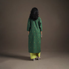 Jacquard Cotton Straight Long Kurta for Women 01