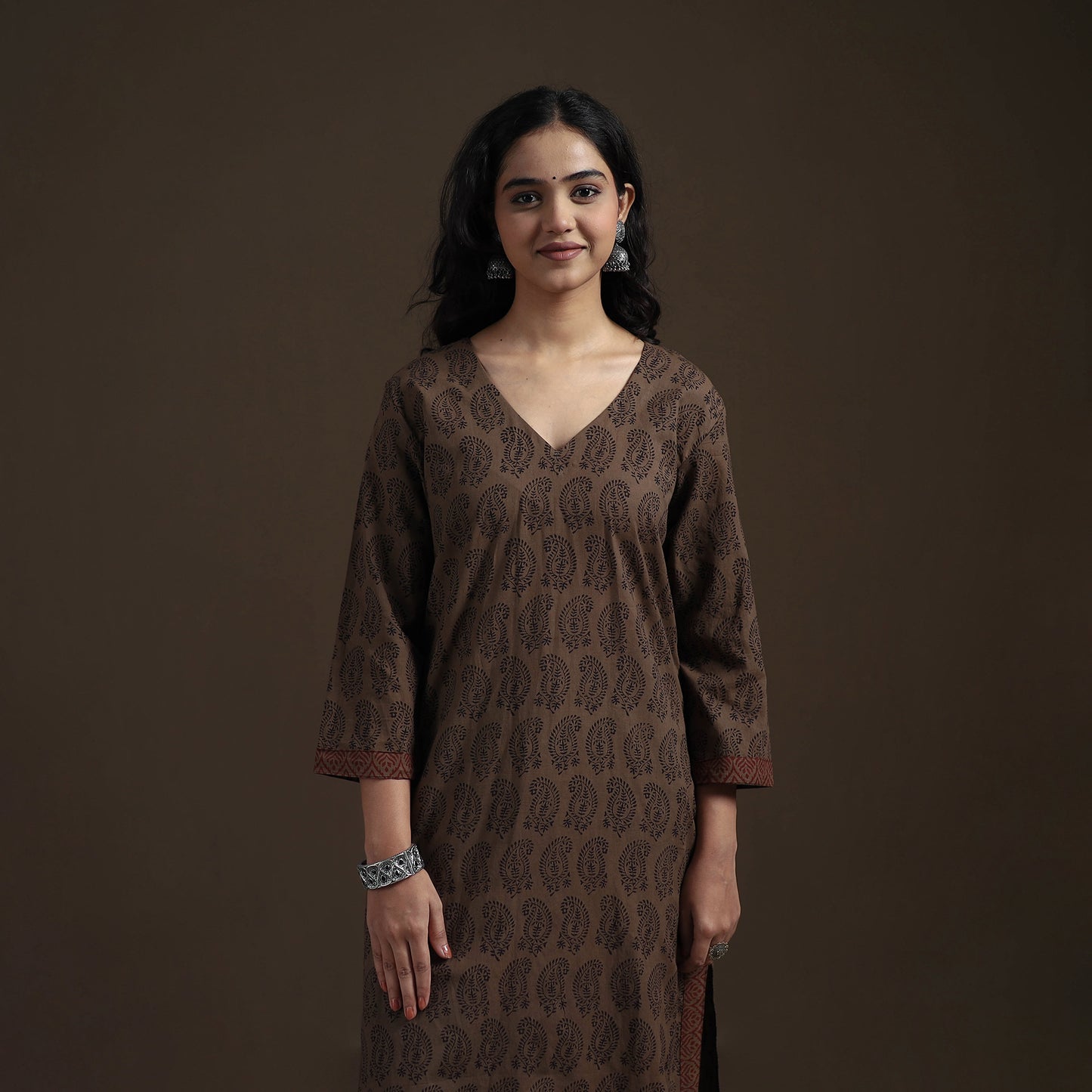 Natural Dyed Hand Block Bagh Print Cotton Suit Set with Dupatta for Women 30