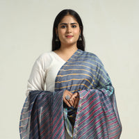 Grey - Traditional Tie & Dye Chanderi Silk Leheriya Dupatta 35