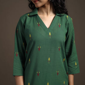 Jacquard Cotton Straight Long Kurta for Women 01