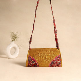Traditional Kutch Patchwork Silk Leather Flap Sling Bag 30