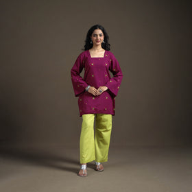 Jacquard Cotton Short Kurta for Women 12