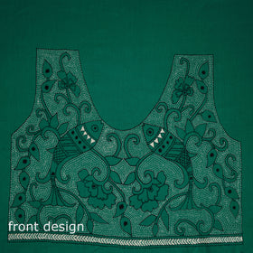 Bengal Kantha Hand Embroidered Cotton Blouse Piece 84
