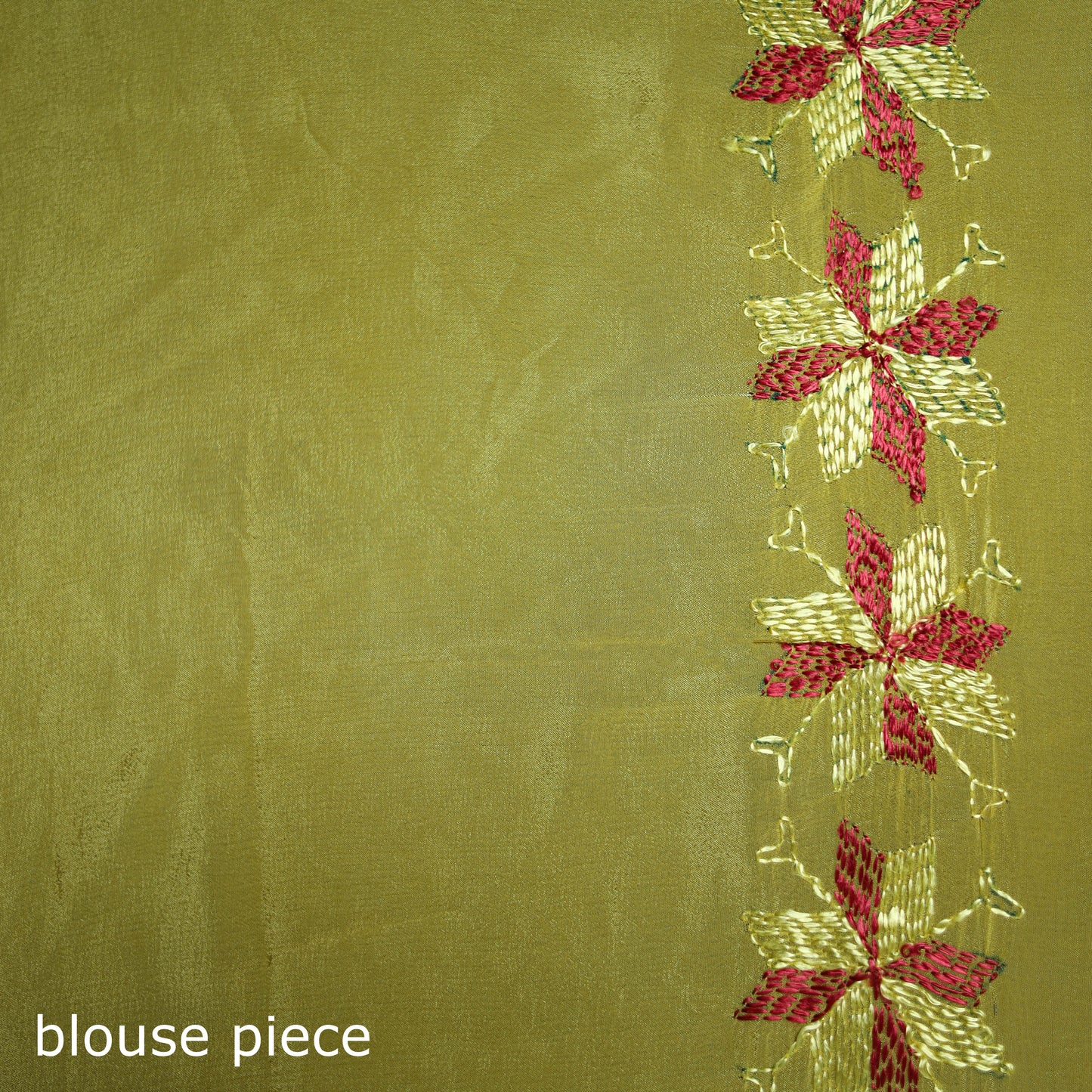 Chinon Silk Hand Embroidery Phulkari Saree 21